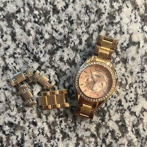 Fossil Rose Gold Watch with Extra Links